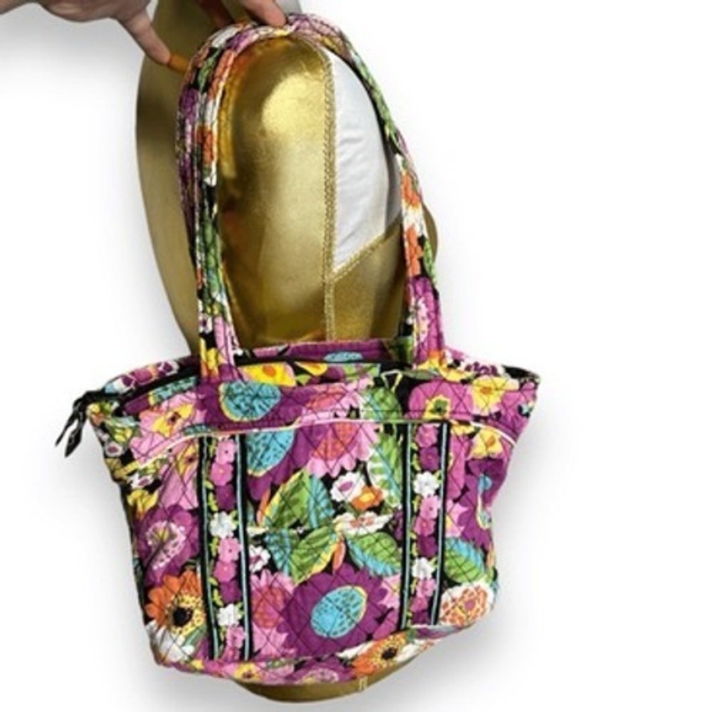 Y2K‎ Vera Bradley Va Va Bloom Purple Quilted Floral Cotton Shoulder Bag Boho90s - Picture 2 of 6